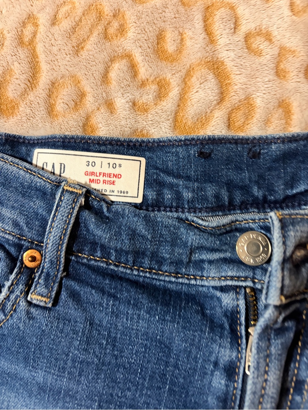 GAP Girlfriend Mid Rise Jeans - Dark Blue